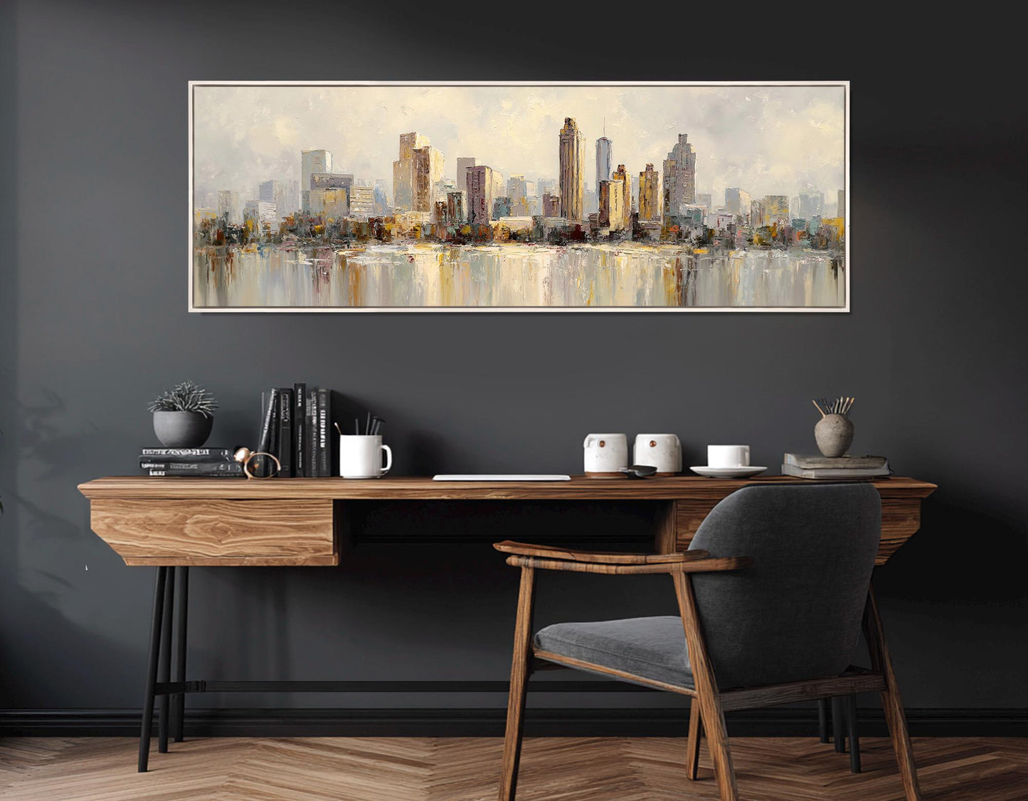 Atlanta Skyline Canvas - Rustic Wall Art | Framed Cotton Canvas Print, Ready to Hang