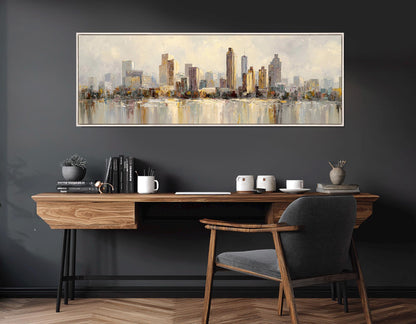 Atlanta Skyline Canvas - Rustic Wall Art | Framed Cotton Canvas Print, Ready to Hang