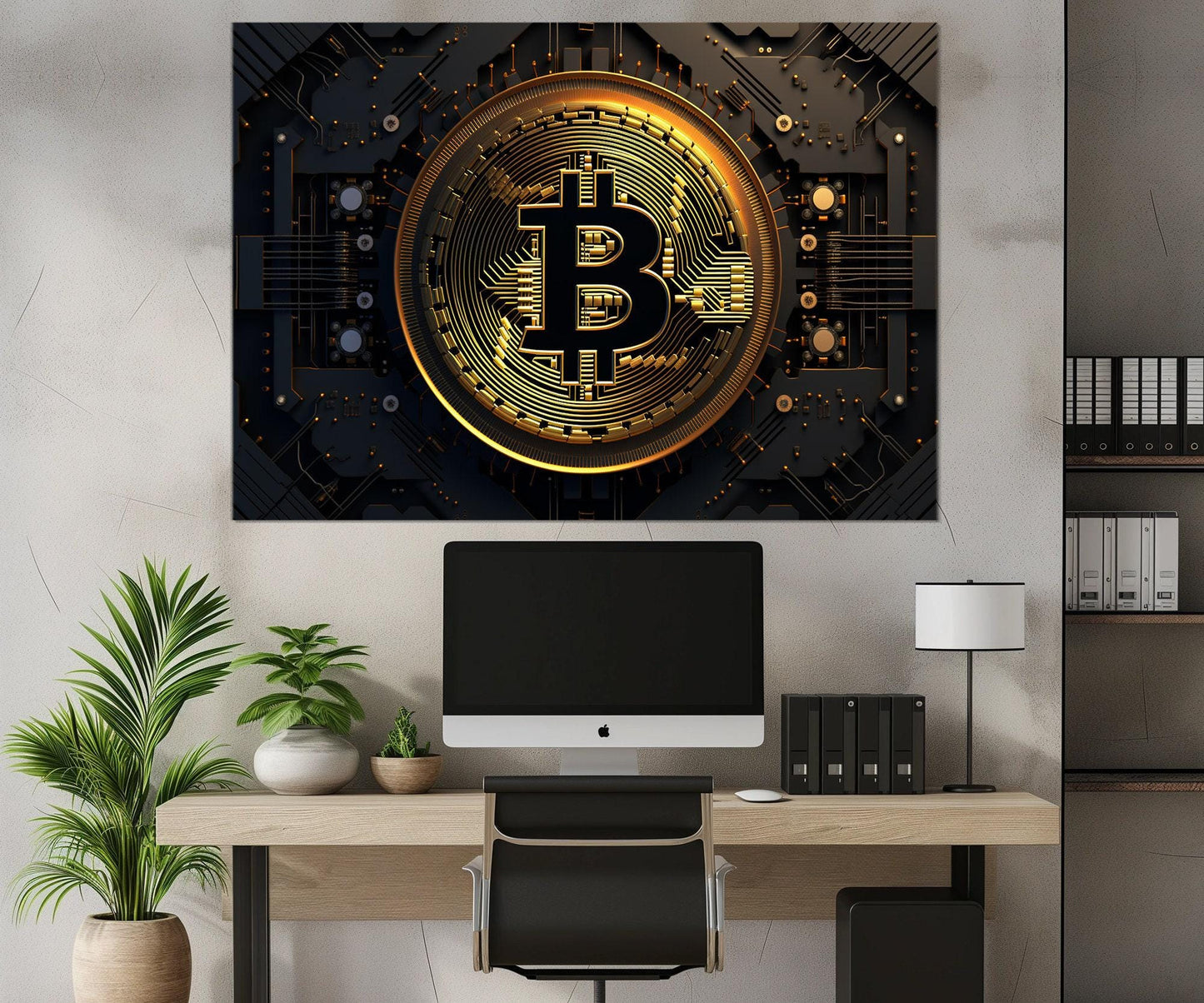 Bitcoin Canvas Print - Large Crypto Wall Art | Framed Cotton Canvas, Investor Gift