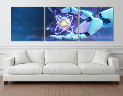 Robotics Wall Art, Artificial Intelligence Canvas Print, Framed and Ready to Hang