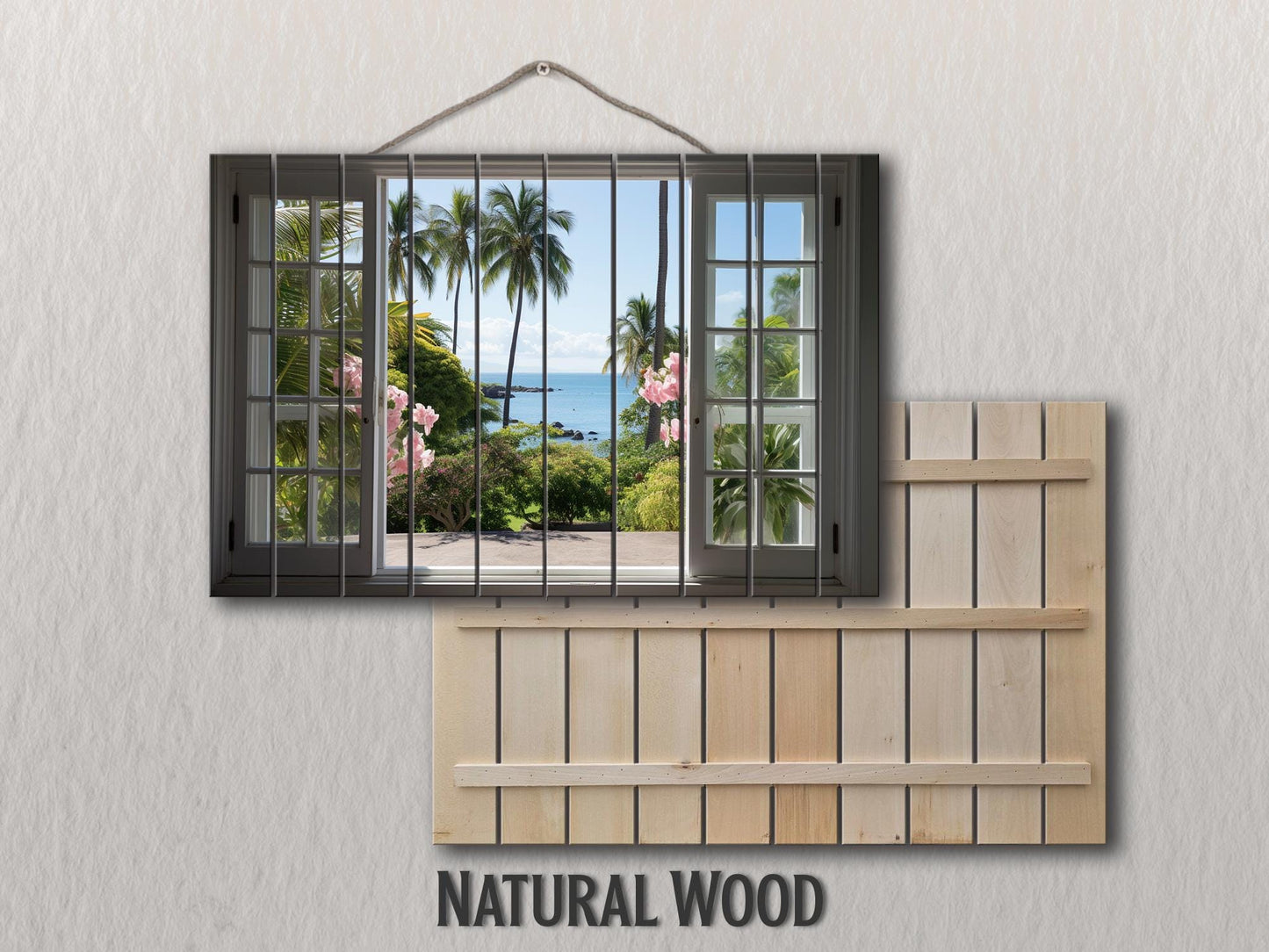 Wood Wall Art – Tropical View Print on Wood | Ready to Hang Wooden Wall Decor