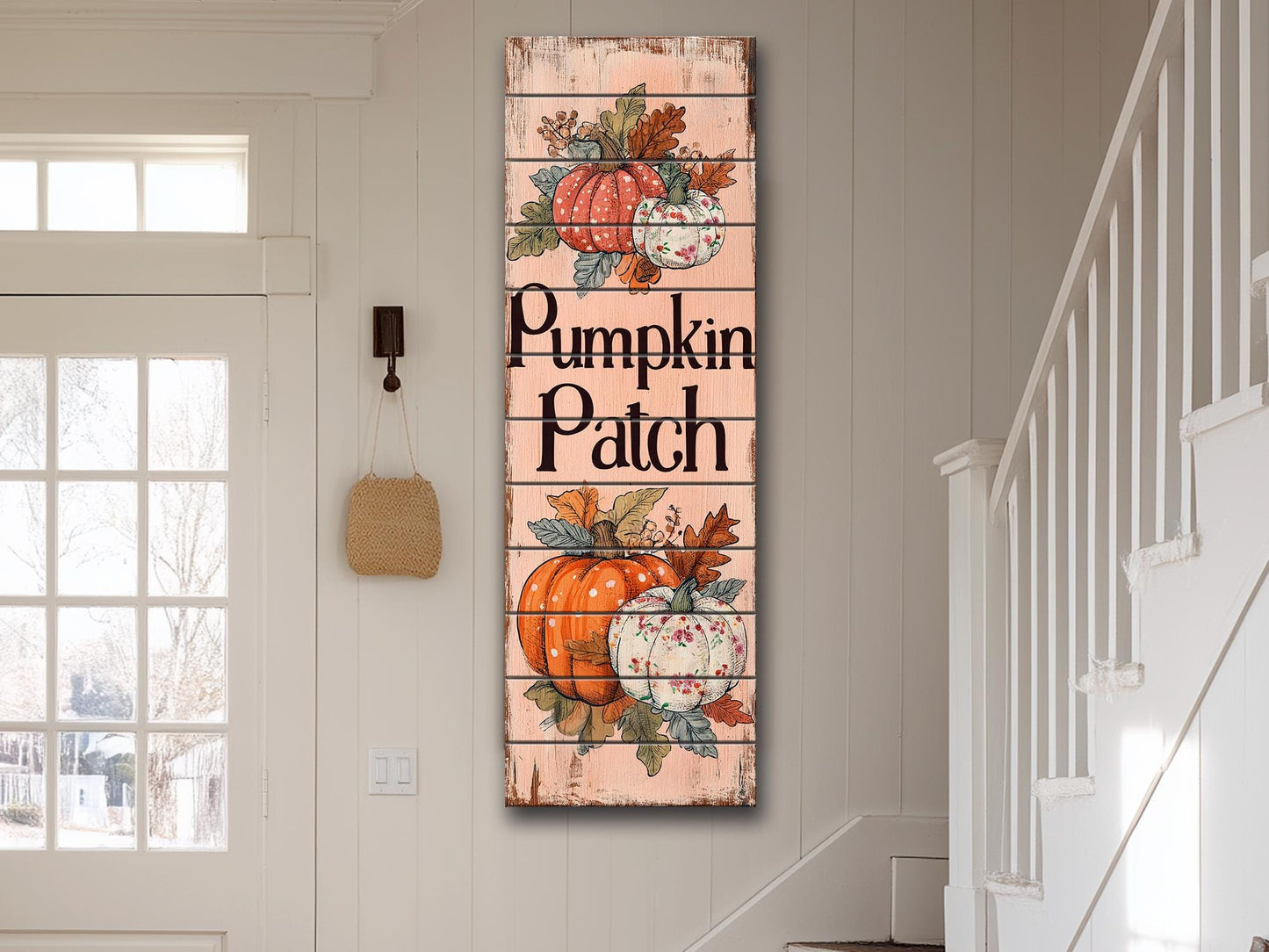 Pumpkin Patch Sign – Rustic Wood Art | Farmhouse Autumn Wall Decor, Cozy Fall Home