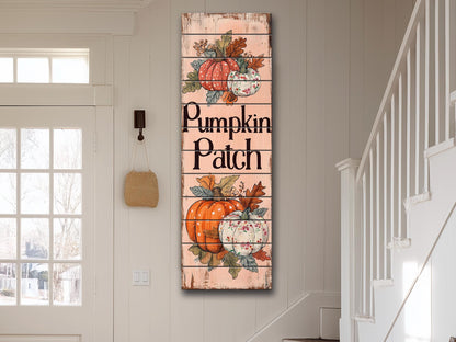 Pumpkin Patch Sign – Rustic Wood Art | Farmhouse Autumn Wall Decor, Cozy Fall Home