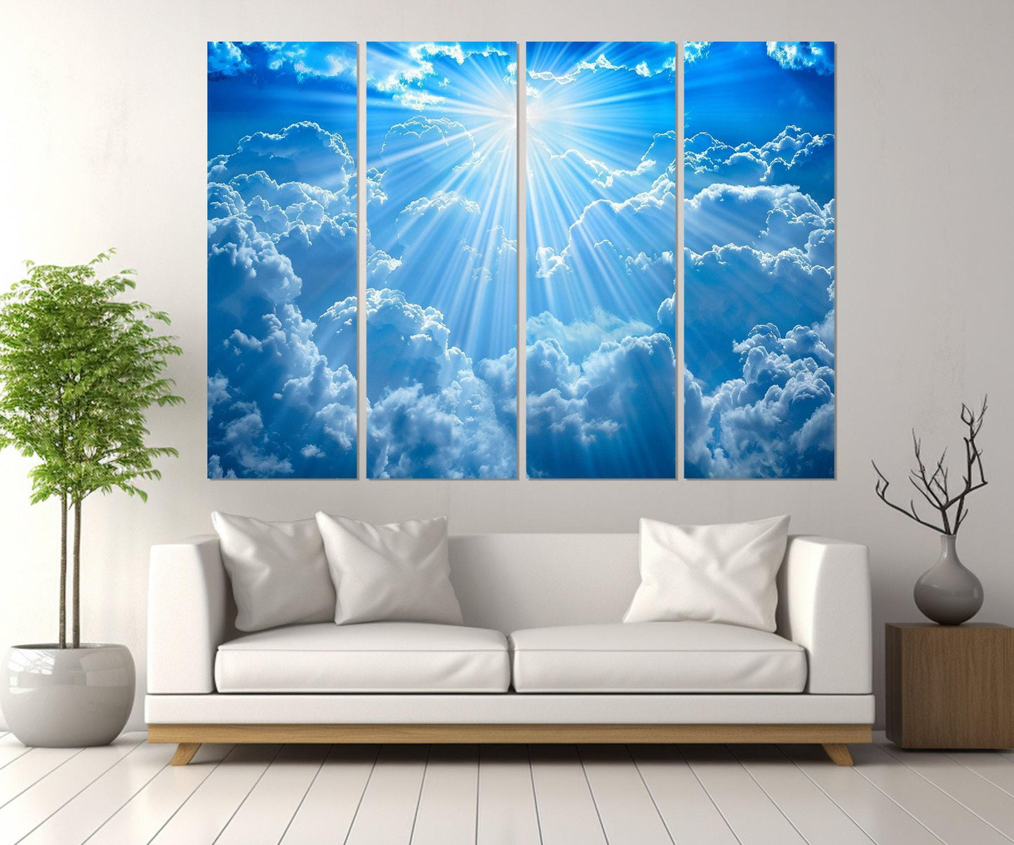 Sky Canvas Print – Heavenly Light Beams on Cotton Canvas, Ready to Hang Art