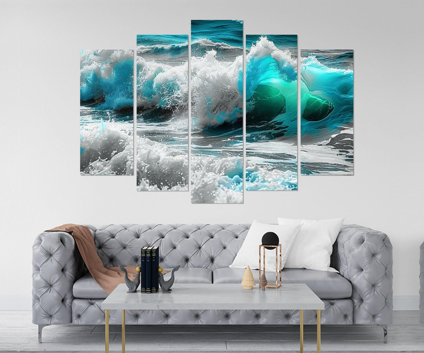Ocean Wall Art – Turquoise Ocean Canvas Print | Framed & Ready to Hang