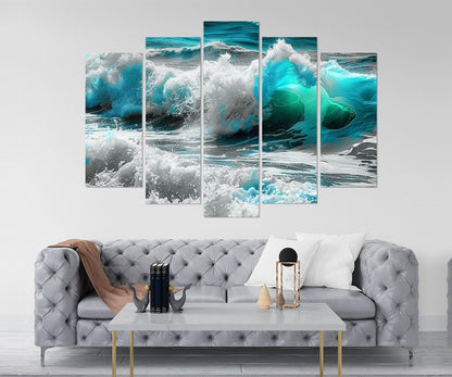 Ocean Wall Art – Turquoise Ocean Canvas Print | Framed & Ready to Hang