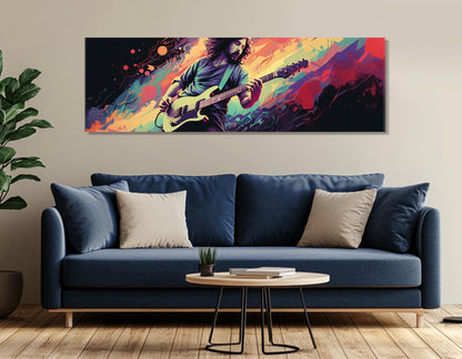 Pop Art Guitar Canvas - Abstract Guitar Painting | Framed Ready to Hang Wall Art