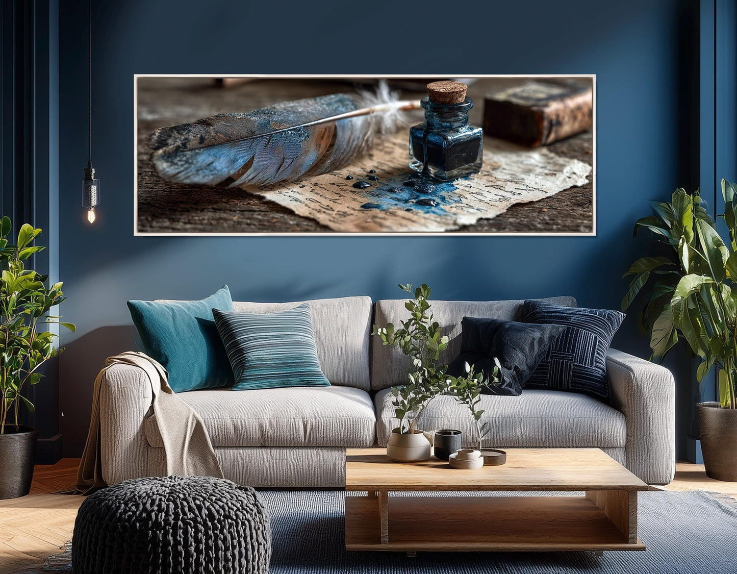 Scribe’s Quill and Inkpot Canvas Print, Writer Gift, Framed and Ready to Hang