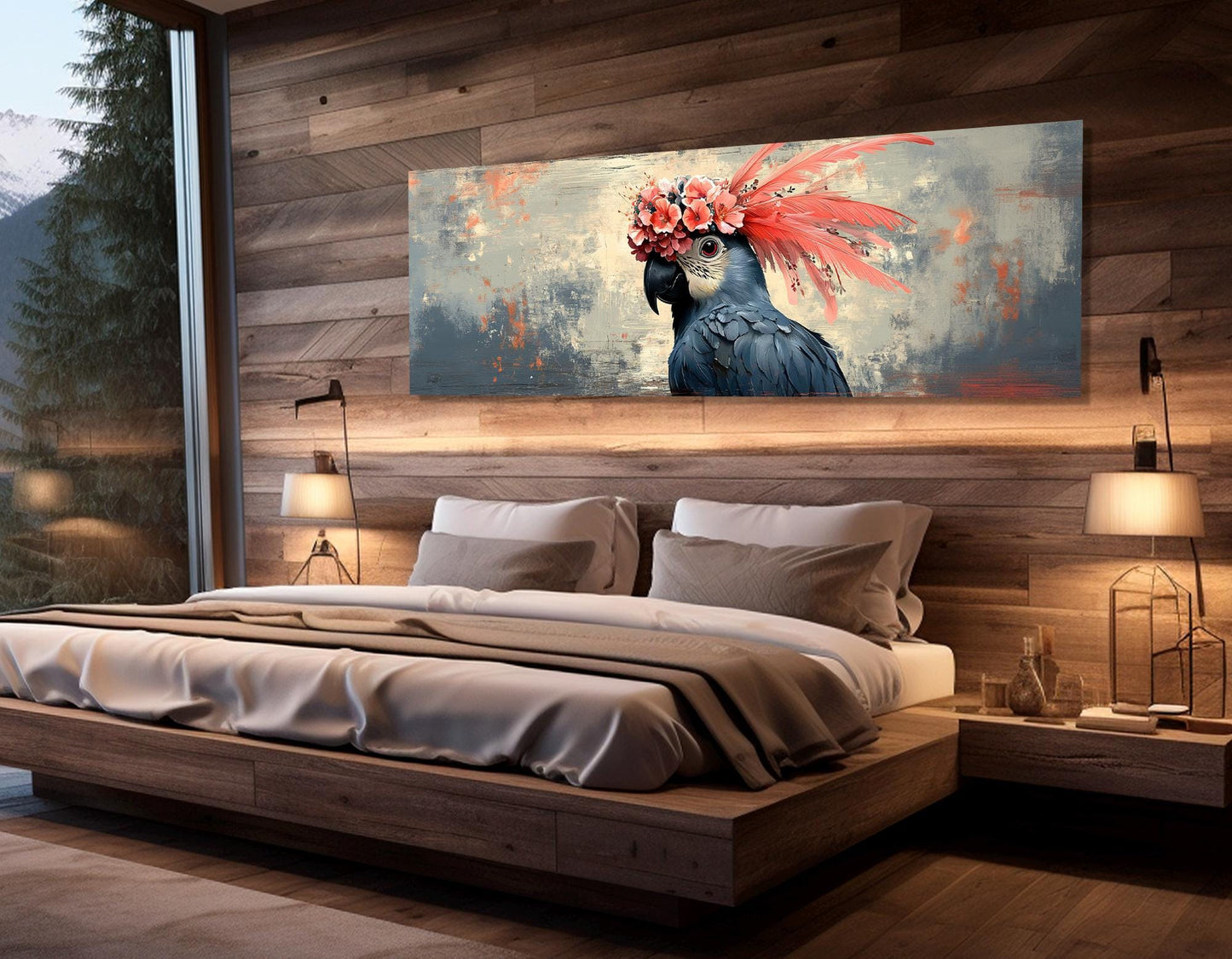 Watercolor Parrot Canvas Print - Framed Canvas Print With Floating Frame Option