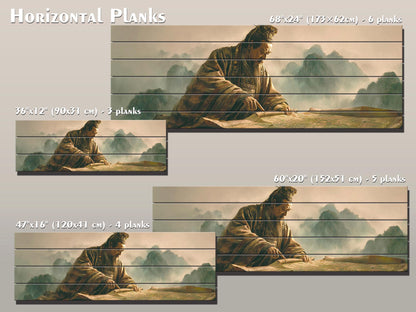 Sun Tzu Ancient Strategist Print on Wood