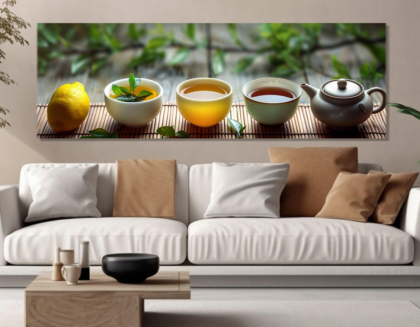 Large Tea Canvas Print, Kitchen Wall Art, Tea Ceremony Painting, Kitchen Wall Decor, Tea Wall Art, Tea Lover Gift, Framed and Ready to Hang