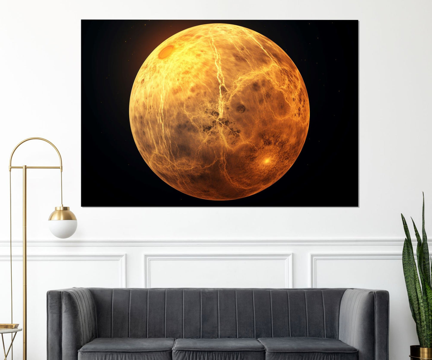 Venus Canvas Print - Abstract Pink Planet Painting | Gallery Wrapped Cotton Canvas