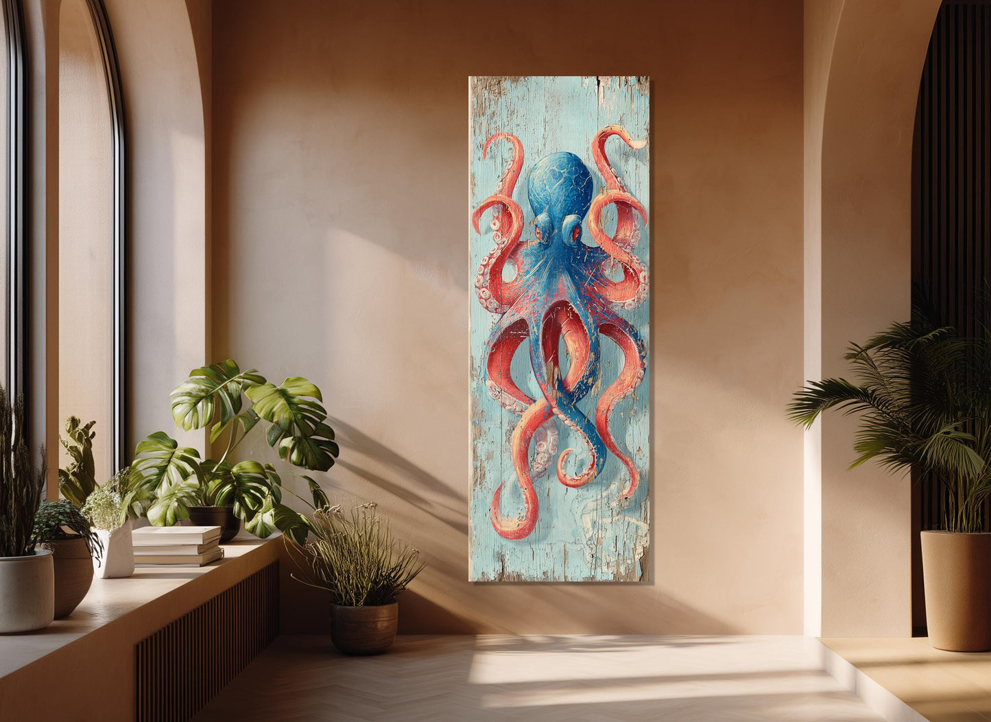 Octopus Canvas Print – Colorful Nautical Wall Art | Gallery Wrapped Cotton Canvas