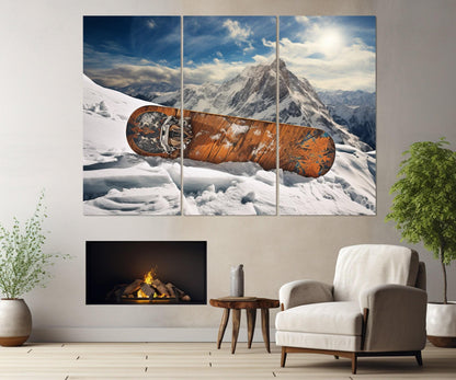 Snowboard Canvas Print – Abstract Snowboarding Wall Art | Ready to Hang Framed Canvas