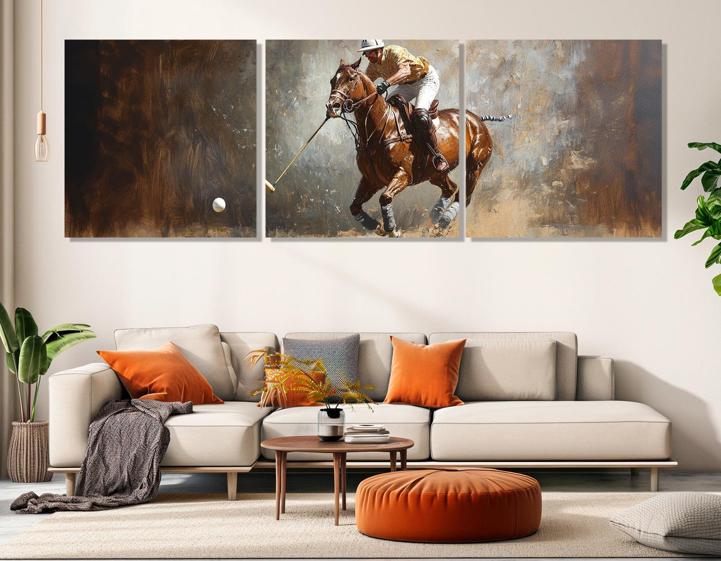Polo Wall Art - Abstract Polo Print on Cotton Canvas, Framed & Ready to Hang