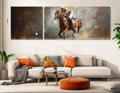 Polo Wall Art - Abstract Polo Print on Cotton Canvas, Framed & Ready to Hang