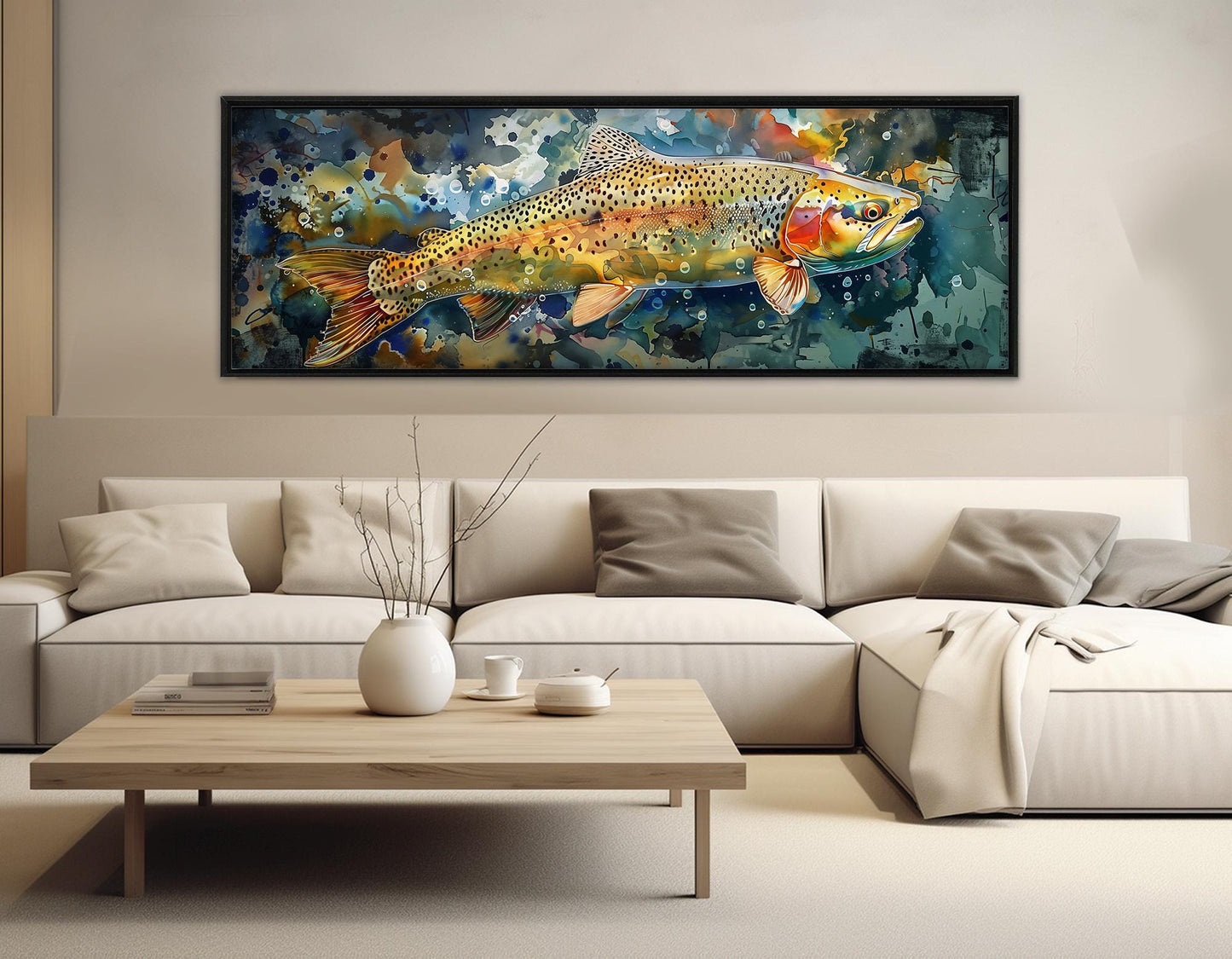 Rainbow Trout Canvas Print – Framed Fishing Wall Art, Gallery Wrapped Cotton Canvas