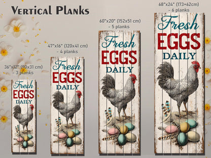 Fresh Eggs Wood Sign – Rustic Kitchen Decor With Distressed Wood Wall Art