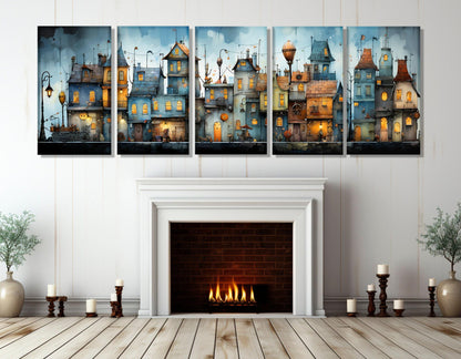 Van Gogh Canvas Print – High Quality City Houses Canvas Wall Art, Ready to Hang