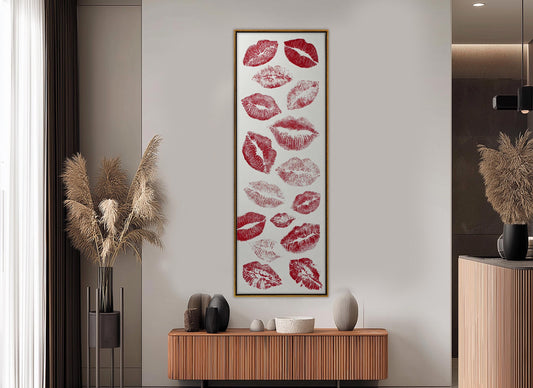 Red Lip Prints Canvas – Romantic Kiss Art | Modern Wall Decor | Ready to Hang