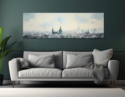 Abstract Brussels Canvas Print, Brussels Wall Art, Belgium Painting, Framed and Ready to Hang