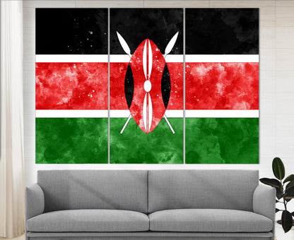 Kenya Flag Canvas | Ready to Hang Cotton Canvas Print - Framed Wall Art