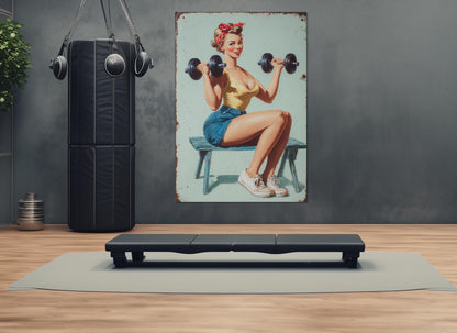 Vintage Fitness Canvas Print – Retro Gym Wall Art with Cotton Canvas