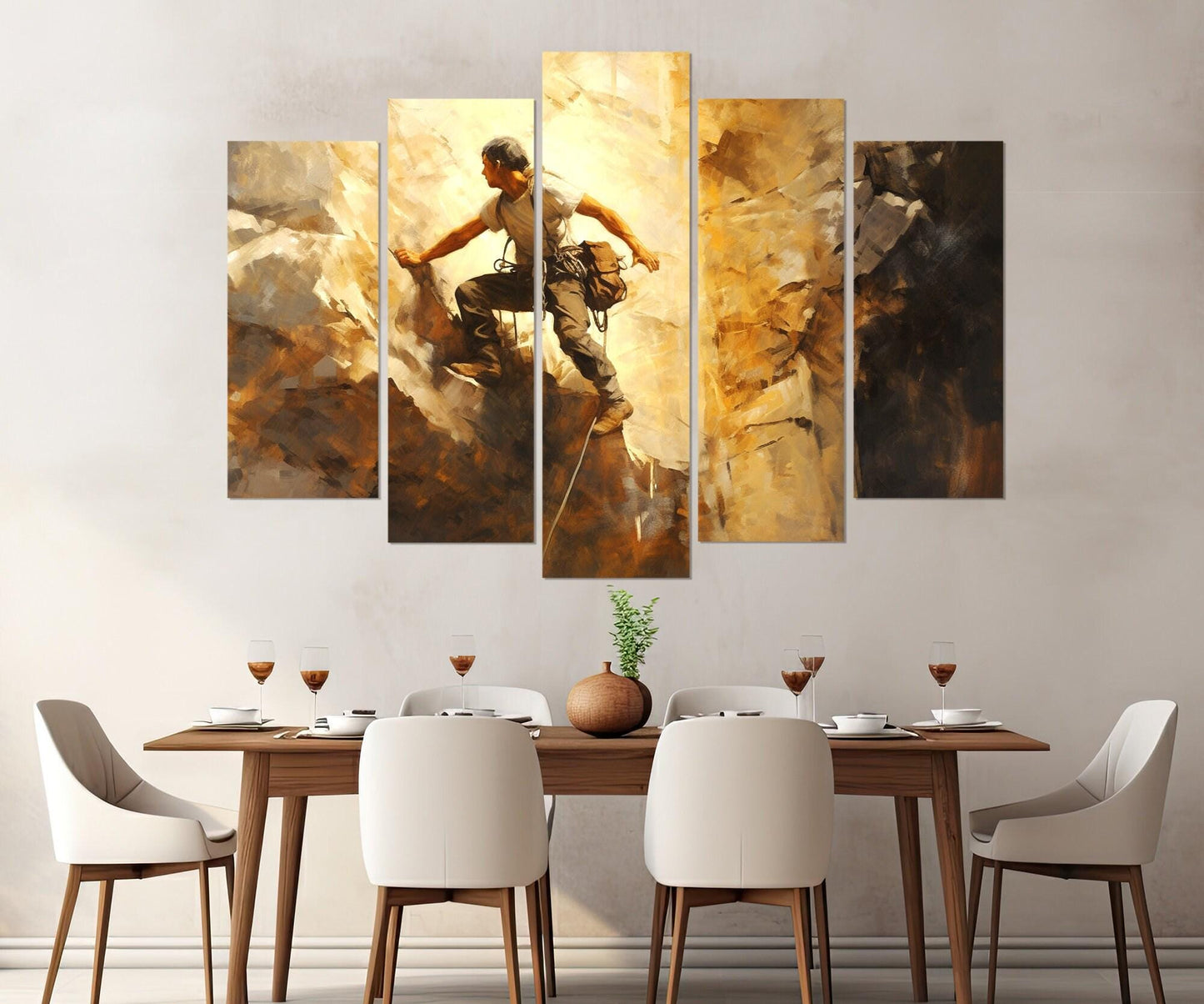 Climbing Wall Art – Alpinism Canvas Print | Framed, Ready to Hang Decor