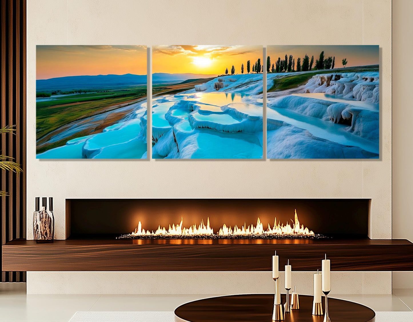 Pamukkale Canvas Print - Framed Floating Frame Canvas | Large Wall Decor, Ready to Hang