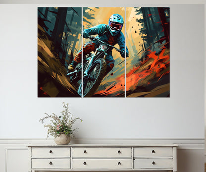 Motocross Wall Art – Framed Canvas Print | Dirt Bike Poster, Pop Art Decor