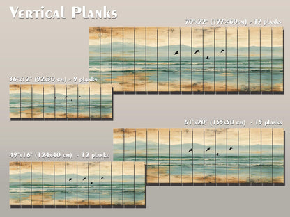 Coastal Wood Art – Pelican Wall Print on Natural Linden Wood, Rustic Beach Decoration