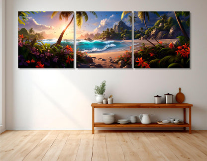 Beach Canvas Print – Large Tropical Wall Art | Framed & Ready to Hang Canvas