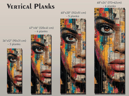 Abstract Expressionism Portrait | Black Woman Wood Wall Art – Mixed Media Print