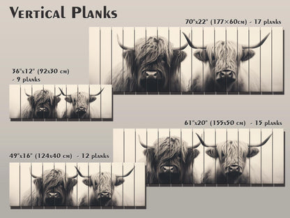 Highland Cows Wall Art – Handcrafted Wood Wall Decor | Rustic Farmhouse Print