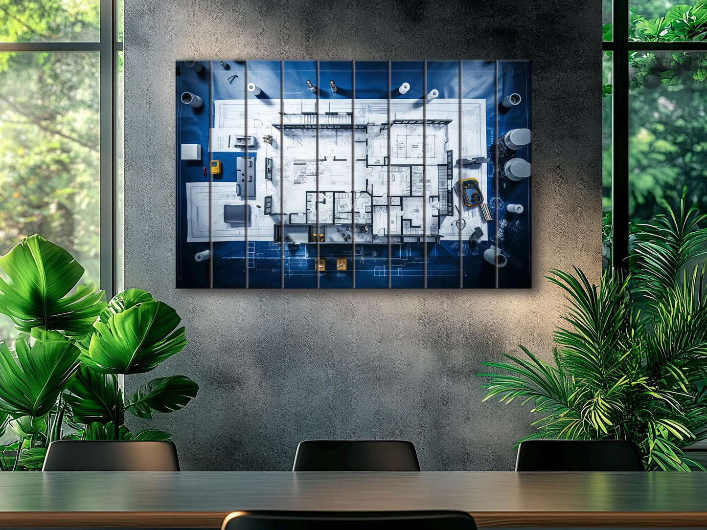 Wood Wall Art - Architect Wall Decor | Project Print on Wood | Office Building Decor