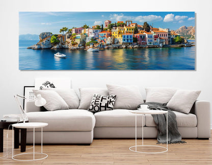 Greece Canvas Print - Large Island Abstract Greek Wall Art | Ready to Hang Cotton Canvas