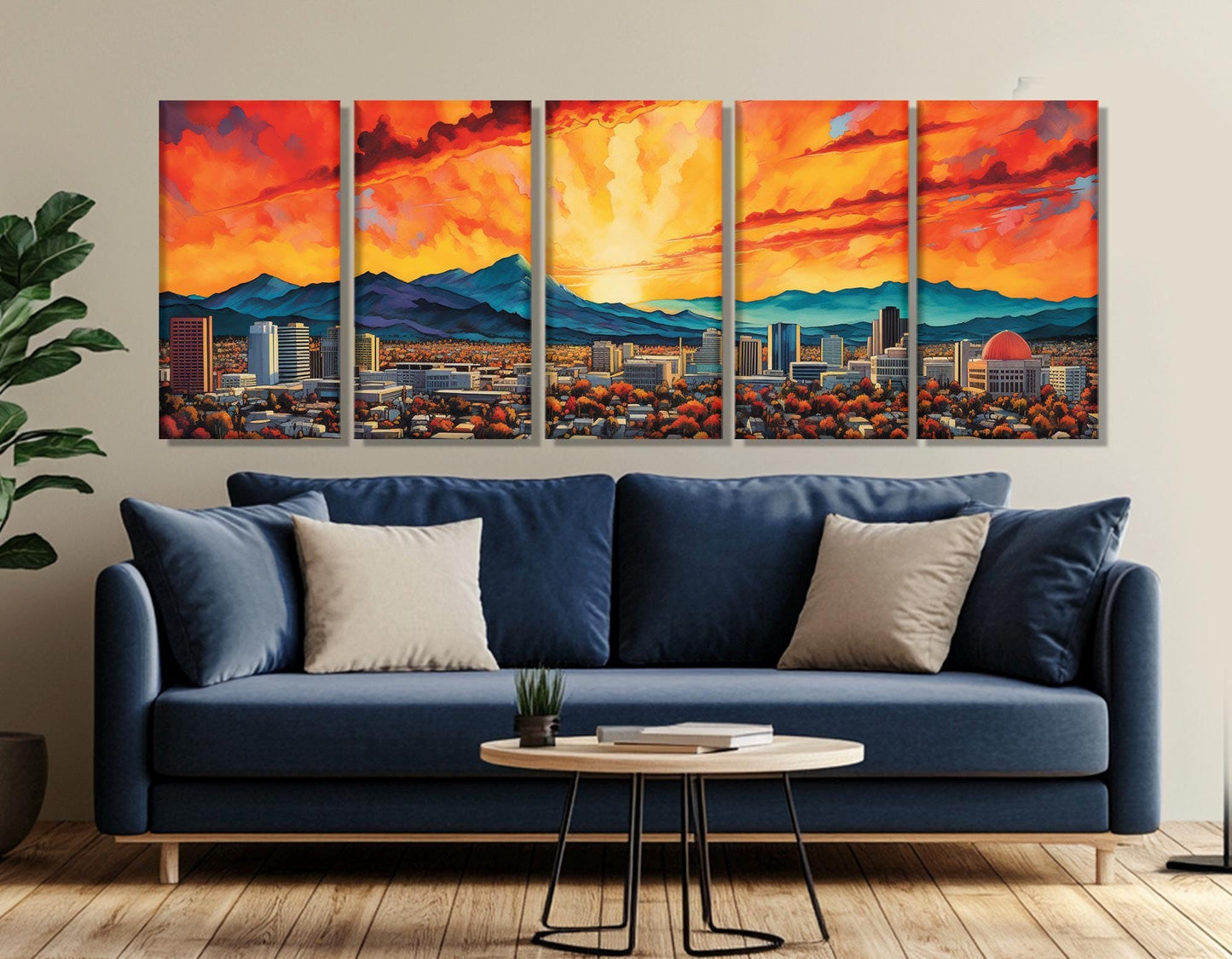San Jose Canvas Print – Large Framed Gallery Wrapped Canvas | Abstract Cityscape Wall Art