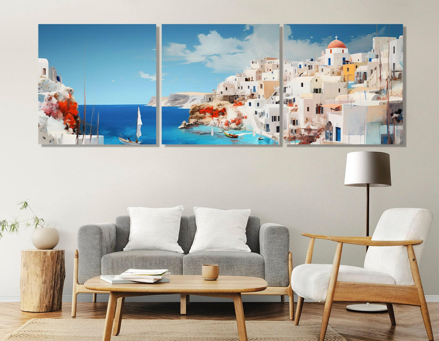 Santorini Wall Art – Large Canvas Print, Gallery Wrapped & Ready to Hang