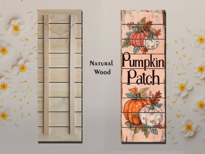 Pumpkin Patch Sign – Rustic Wood Art | Farmhouse Autumn Wall Decor, Cozy Fall Home