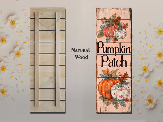 Pumpkin Patch Sign – Rustic Wood Art | Farmhouse Autumn Wall Decor, Cozy Fall Home