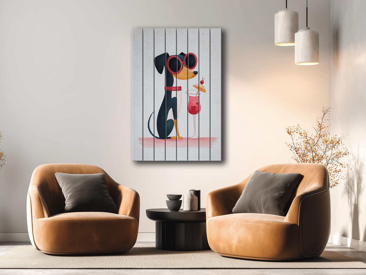 Dog Wood Wall Art – Minimalist Wooden Animal Print | Rustic Farmhouse Decor