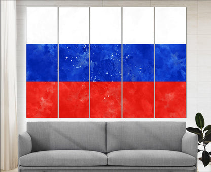 Russia Flag Canvas Print - Framed Ready to Hang Cotton Wall Art Decor