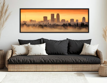 Sacramento Canvas Print – Abstract City Skyline Painting | Framed, Ready to Hang