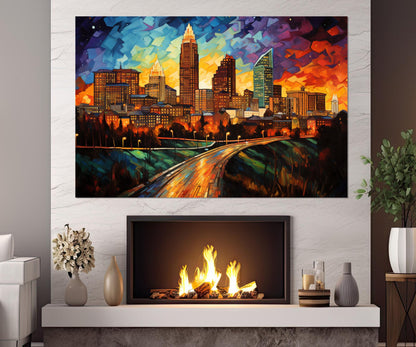 Raleigh Wall Art - Abstract Raleigh Canvas Print | Framed Ready to Hang