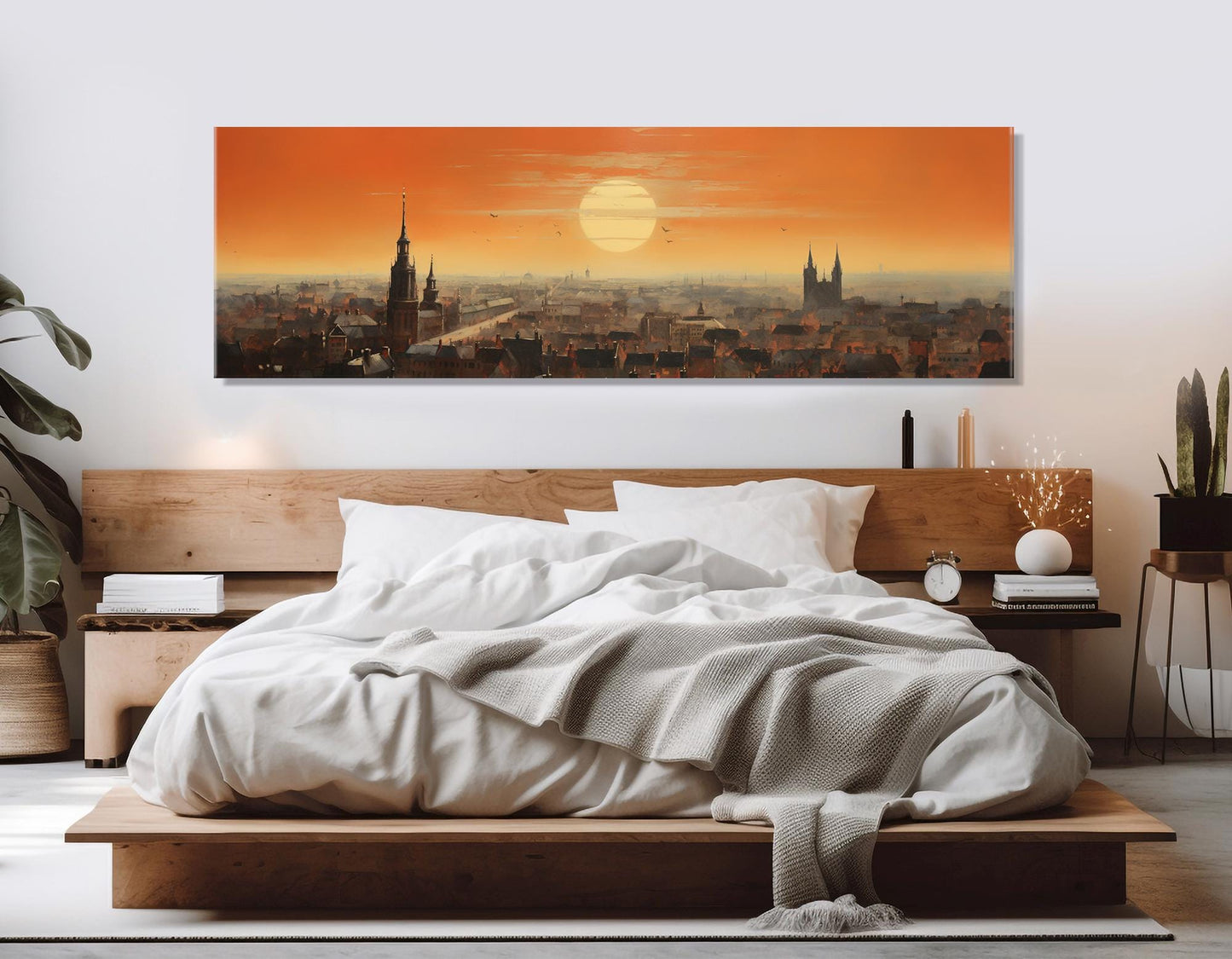 Abstract Brussels Wall Art, Brussels Skyline Canvas Print, Belgium Painting, Framed & Ready to Hang