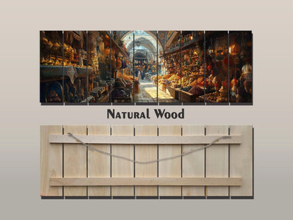 Grand Bazaar in Istanbul Painting Print On Wood - Ancient Oriental Market Decor