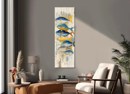 Fish Canvas Print - Colorful Nautical Wall Art | Rustic Coastal Decor, Ready to Hang