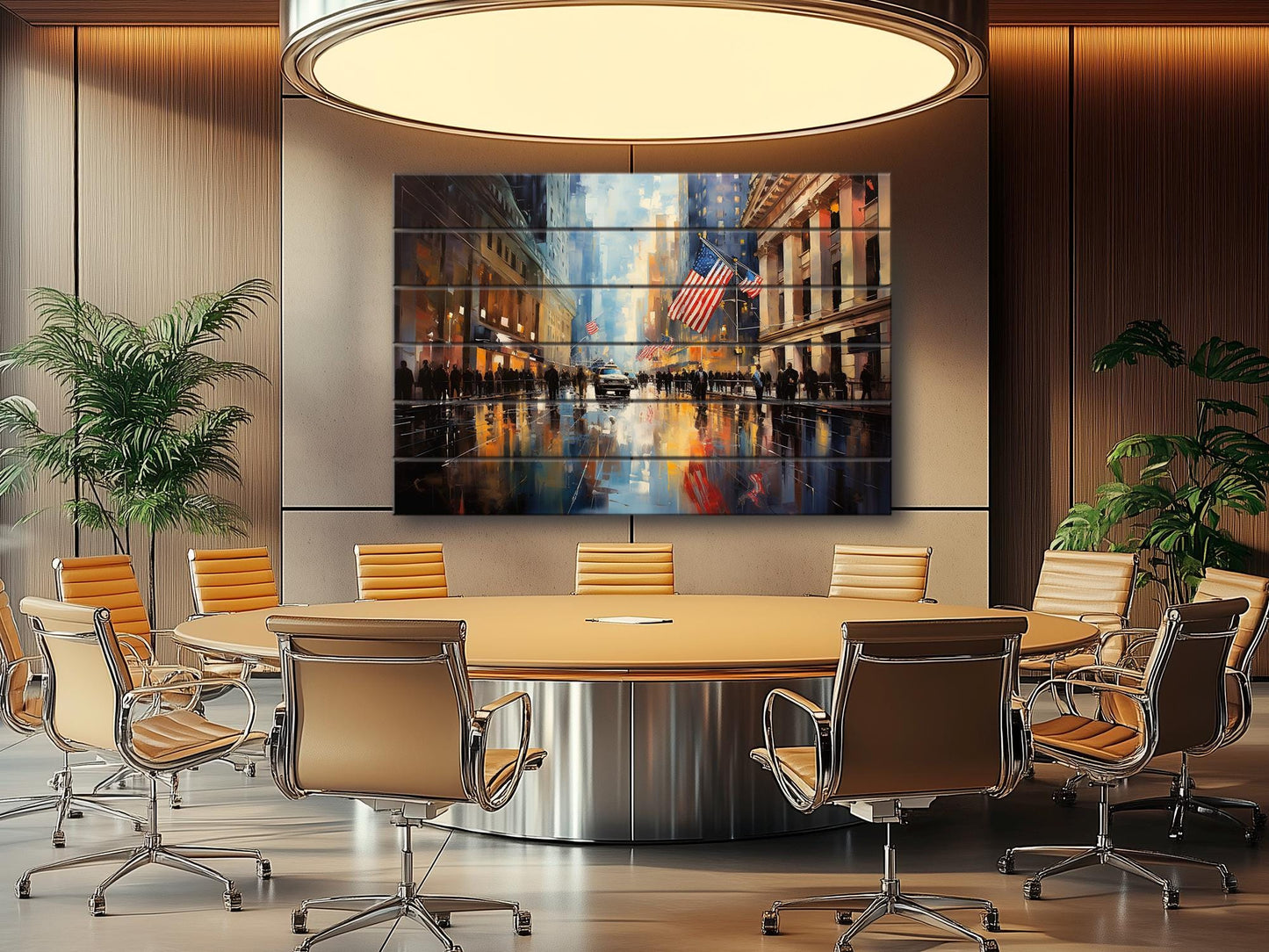 New York Stock Exchange Painting – Rustic Wood Wall Art | Manhattan Decor
