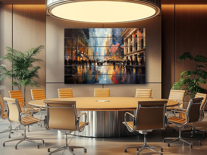 New York Stock Exchange Painting – Rustic Wood Wall Art | Manhattan Decor