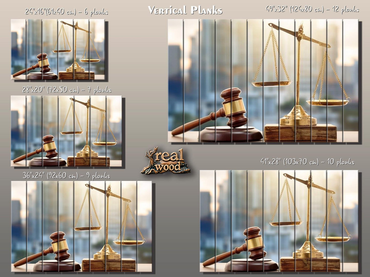 Rustic Wood Wall Art - Justice Wall Art Printed on Wood, Lawyer Office Decor, Judge Gift, Law Wall Art, Judge Hammer Poster, Attorney Gift
